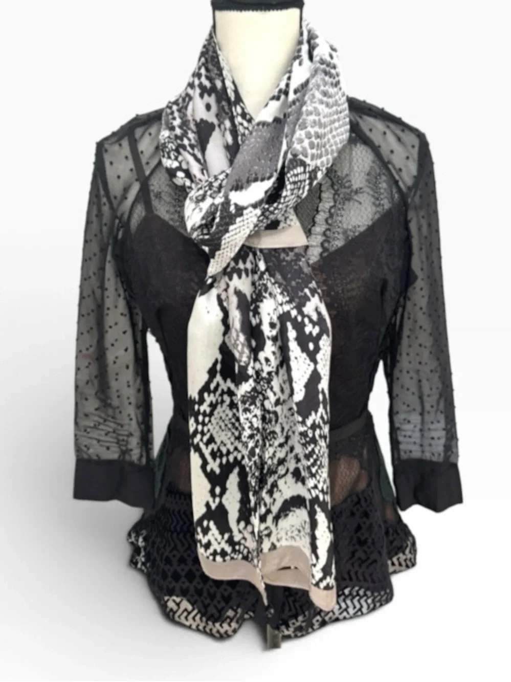 Vince Camuto Silk Scarf Snakeskin Print